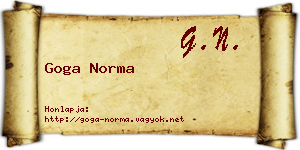 Goga Norma névjegykártya